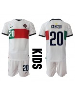 Portugalsko Joao Cancelo #20 Venkovní dres pro děti MS 2022 Krátký Rukáv (+ trenýrky)